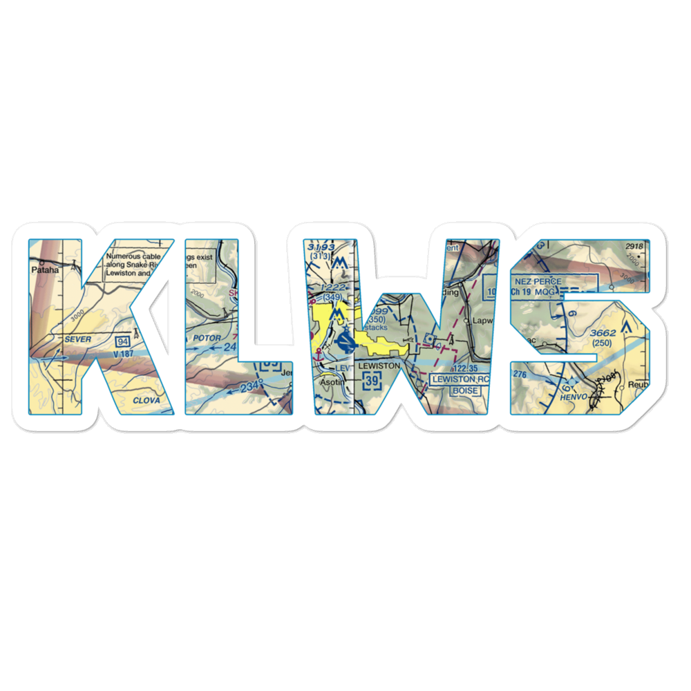 Lewiston Nez Perce County Airport (LWS) VFR Sectional Sticker 