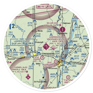 Lawrenceville Vincennes International Airport (LWV) VFR Sectional Sticker (30 mile)