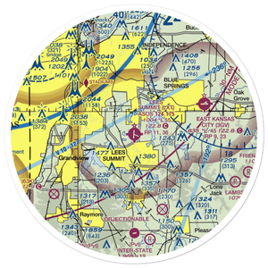 Lee's Summit Municipal Airport (LXT) VFR Sectional Sticker (30 mile)