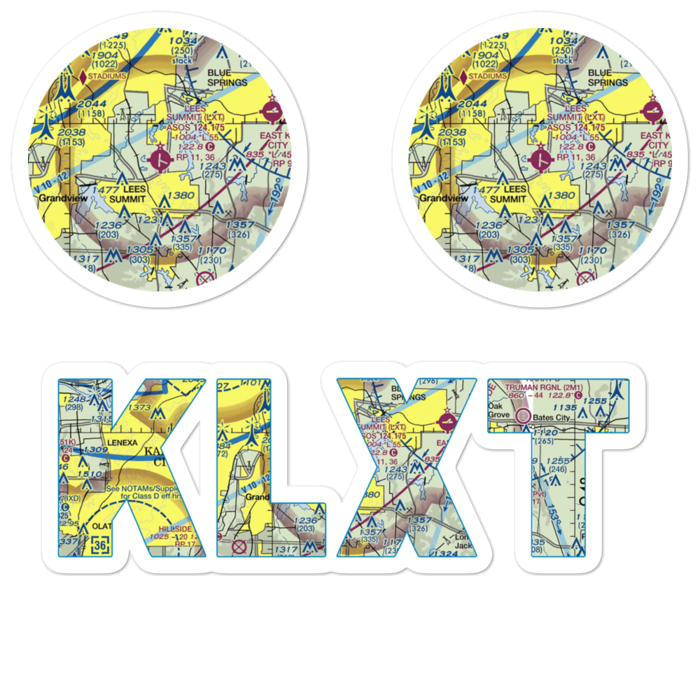 KLXT - VFR Sectional Chart on a Sticker