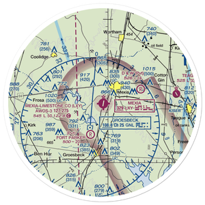 Mexia Limestone County Airport (LXY) VFR Sectional Sticker (30 mile)