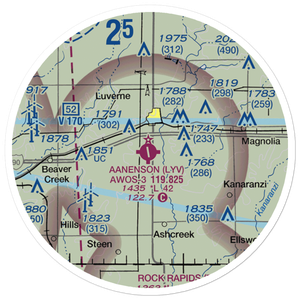 Quentin Aanenson Field (LYV) VFR Sectional Sticker (20 mile)