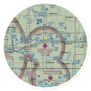 Quentin Aanenson Field (LYV) VFR Sectional Sticker (30 mile)