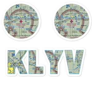 Quentin Aanenson Field (LYV) VFR Sectional Sticker Pack