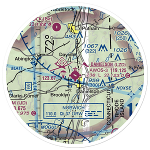 Danielson Airport (LZD) VFR Sectional Sticker (20 mile)