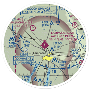 Lampasas Airport (LZZ) VFR Sectional Sticker (20 mile)