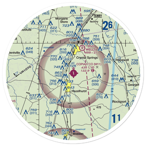 Copiah County Airport (M11) VFR Sectional Sticker (30 mile)