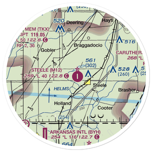 Steele Municipal Airport (M12) VFR Sectional Sticker (20 mile)