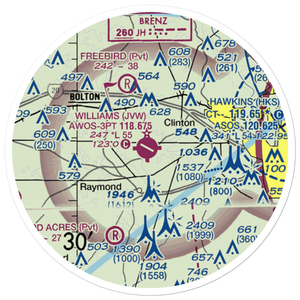 John Bell Williams Airport (JVW) VFR Sectional Sticker (20 mile)