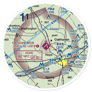 Hope Municipal Airport (M18) VFR Sectional Sticker (20 mile)