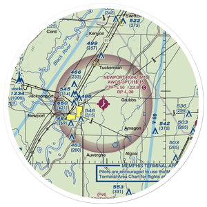Newport Regional Airport (M19) VFR Sectional Sticker (30 mile)
