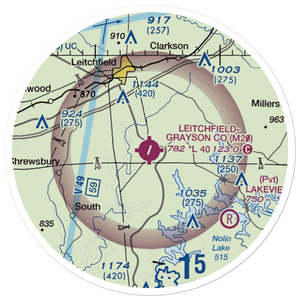 Grayson County Airport (M20) VFR Sectional Sticker (20 mile)