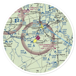 Muhlenberg County Airport (M21) VFR Sectional Sticker (30 mile)