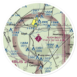 Bill Pugh Field (M22) VFR Sectional Sticker (20 mile)