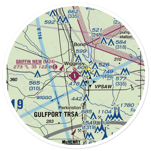 Dean Griffin Memorial Airport (M24) VFR Sectional Sticker (20 mile)