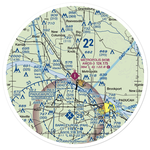 Metropolis Municipal Airport (M30) VFR Sectional Sticker (30 mile)