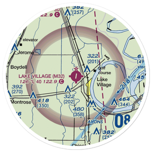 Lake Village Municipal Airport (M32) VFR Sectional Sticker (20 mile)