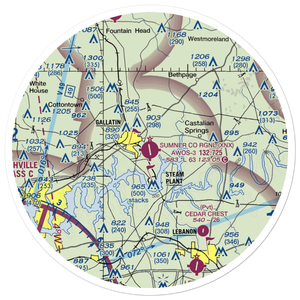 Sumner County Regional Airport (XNX) VFR Sectional Sticker (30 mile)