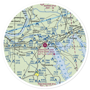 Kentucky Dam State Park Airport (M34) VFR Sectional Sticker (30 mile)