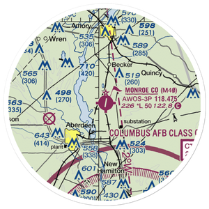 Monroe County Airport (M40) VFR Sectional Sticker (20 mile)
