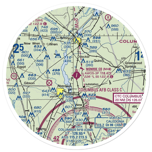 Monroe County Airport (M40) VFR Sectional Sticker (30 mile)
