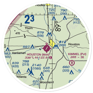Houston Municipal Airport (M44) VFR Sectional Sticker (20 mile)