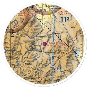 Alpine County Airport (M45) VFR Sectional Sticker (30 mile)