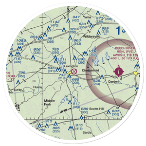 Franklin Wilkins Airport (M52) VFR Sectional Sticker (30 mile)