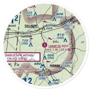 Lamar County Airport (M55) VFR Sectional Sticker (20 mile)