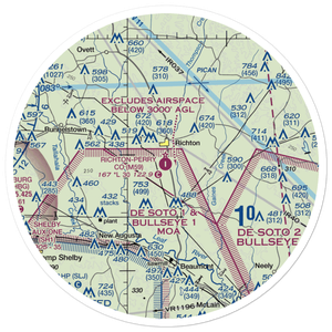 Richton Perry County Airport (M59) VFR Sectional Sticker (30 mile)