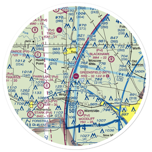Greensfield Airport (M71) VFR Sectional Sticker (30 mile)