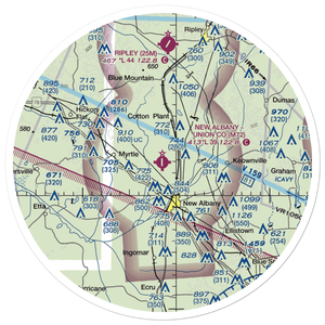 New Albany Union County Airport (M72) VFR Sectional Sticker (30 mile)