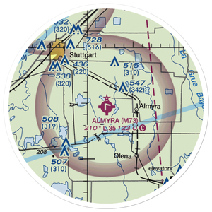 Almyra Municipal Airport (M73) VFR Sectional Sticker (20 mile)