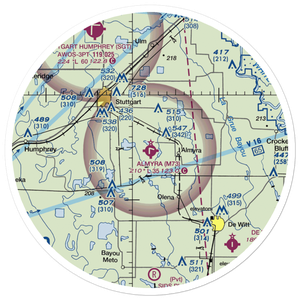 Almyra Municipal Airport (M73) VFR Sectional Sticker (30 mile)