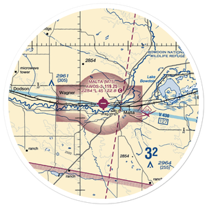 Malta Airport (M75) VFR Sectional Sticker (30 mile)