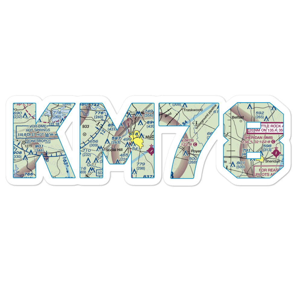 Malvern Municipal Airport (M78) VFR Sectional Sticker 