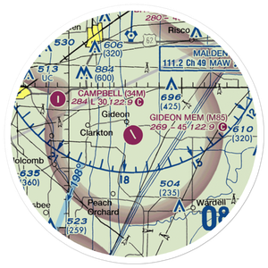 Gideon Memorial Airport (M85) VFR Sectional Sticker (20 mile)