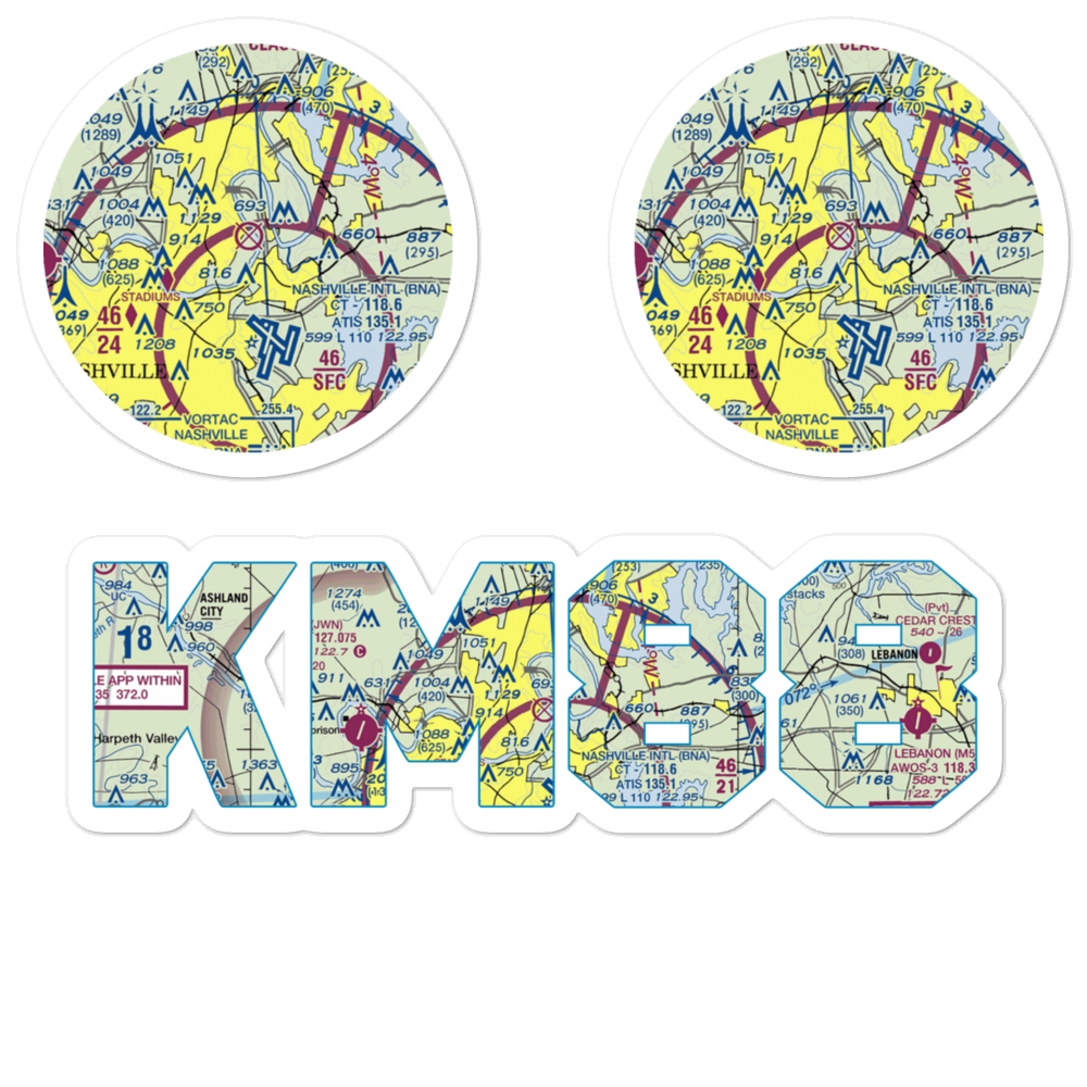 Cornelia Fort Airpark (M88) VFR Sectional Sticker Pack 