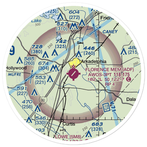 Dexter B Florence Memorial Field (ADF) VFR Sectional Sticker (20 mile)