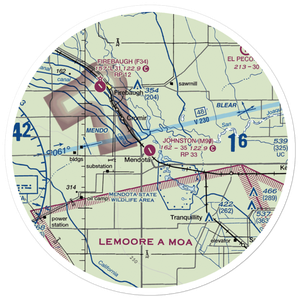 William Robert Johnston Municipal Airport (M90) VFR Sectional Sticker (30 mile)