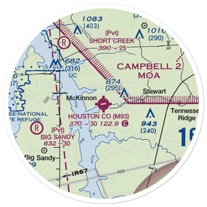 Houston County Airport (M93) VFR Sectional Sticker (20 mile)