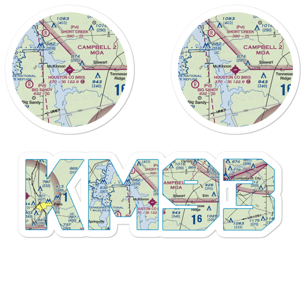 Houston County Airport (M93) VFR Sectional Sticker Pack 