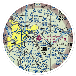 Macon Downtown Airport (MAC) VFR Sectional Sticker (20 mile)