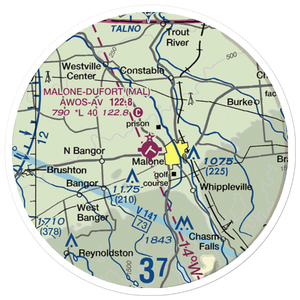Malone Dufort Airport (MAL) VFR Sectional Sticker (20 mile)