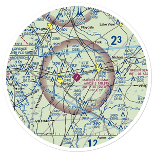 Marion County Airport (MAO) VFR Sectional Sticker (30 mile)