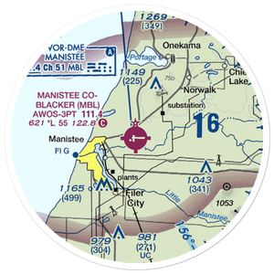 Manistee Co Blacker Airport (MBL) VFR Sectional Sticker (20 mile)