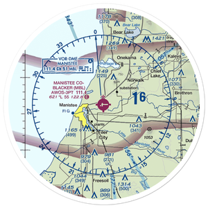 Manistee Co Blacker Airport (MBL) VFR Sectional Sticker (30 mile)