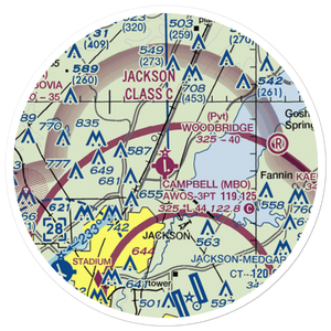 Bruce Campbell Field (MBO) VFR Sectional Sticker (20 mile)