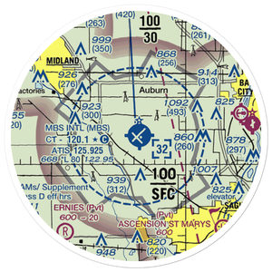 MBS International Airport (MBS) VFR Sectional Sticker (20 mile)