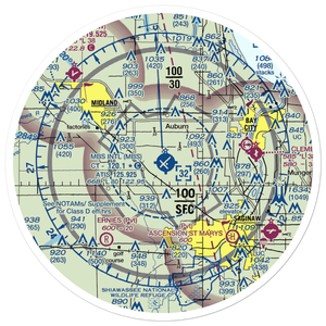 MBS International Airport (MBS) VFR Sectional Sticker (30 mile)